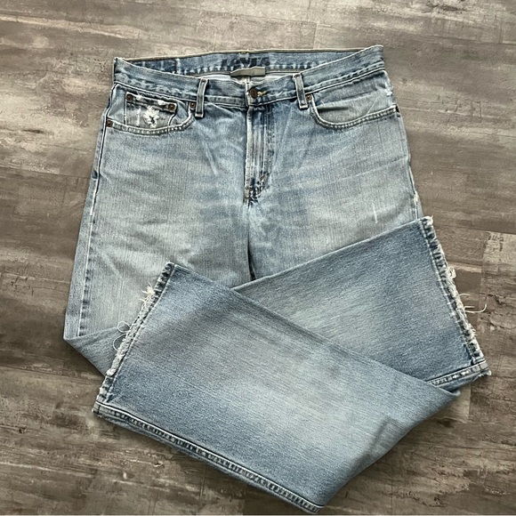 Vintage 2007 Levi’s 527 Low Bootcut Light Wash Distressed Jeans Mexico 34 X 32 - Picture 3 of 10